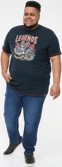 D555 JAGGER Legends Motor Bike Printed Crew Neck T-Shirt Navy - Herren-T-shirts - Herren-T-Shirts in großen Größen