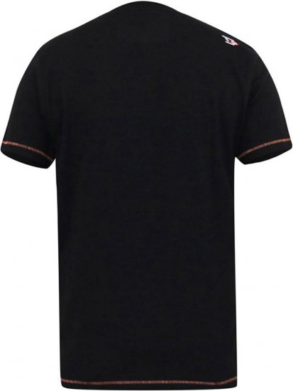 D555 LORNE Motor Bike Splatter Printed Crew Neck T-Shirt Washed Black - Herren-T-shirts - Herren-T-Shirts in großen Größen