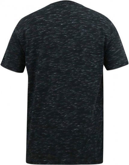 D555 ORSTON Reno Fabric Crew Neck T-Shirt With Chest Embroidery Black Reno - Herren-T-shirts - Herren-T-Shirts in großen Größen