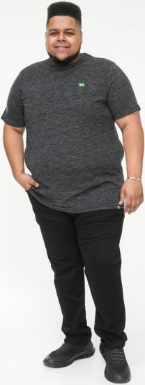 D555 ORSTON Reno Fabric Crew Neck T-Shirt With Chest Embroidery Black Reno - Herren-T-shirts - Herren-T-Shirts in großen Größen