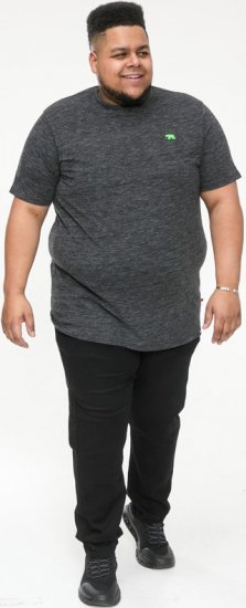 D555 ORSTON Reno Fabric Crew Neck T-Shirt With Chest Embroidery Black Reno - Herren-T-shirts - Herren-T-Shirts in großen Größen