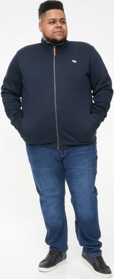 D555 NASHUA Zip Through Sweatshirt In Fleece Navy - Herren-Sweater und -Hoodies in großen Größen - Herren-Sweater und -Hoodies in großen Größen