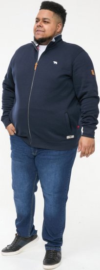 D555 NASHUA Zip Through Sweatshirt In Fleece Navy - Herren-Sweater und -Hoodies in großen Größen - Herren-Sweater und -Hoodies in großen Größen