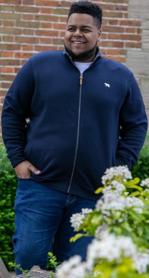 D555 NASHUA Zip Through Sweatshirt In Fleece Navy - Herren-Sweater und -Hoodies in großen Größen - Herren-Sweater und -Hoodies in großen Größen