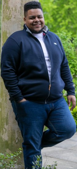 D555 NASHUA Zip Through Sweatshirt In Fleece Navy - Herren-Sweater und -Hoodies in großen Größen - Herren-Sweater und -Hoodies in großen Größen