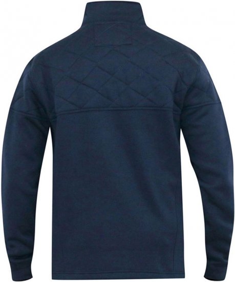 D555 SWANN Quarter Neck Sweatshirt With Quilted Top Panel Navy - Herren-sweater und -hoodies - Herren-Sweater und -Hoodies in großen Größen