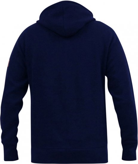 D555 IRVIN Full Zip Jacquard Hoody With Chest Embroidery Navy - Herren-Sweater und -Hoodies in großen Größen - Herren-Sweater und -Hoodies in großen Größen