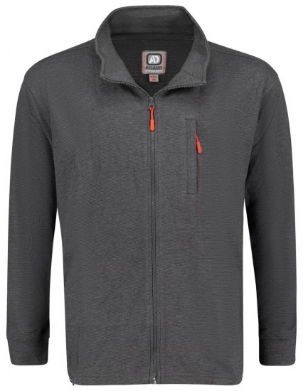 Adamo 159114 Ottoman Sweatjacke Dunkelgrau - Herren-sweater und -hoodies - Herren-Sweater und -Hoodies in großen Größen