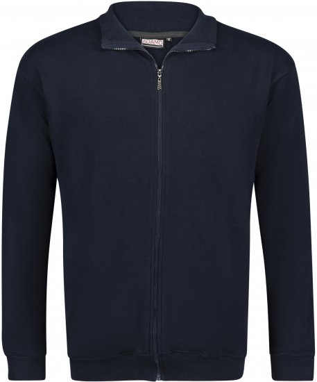 Adamo Athen Sweat Jacket with Full Zipper Navy - Herren-sweater und -hoodies - Herren-Sweater und -Hoodies in großen Größen