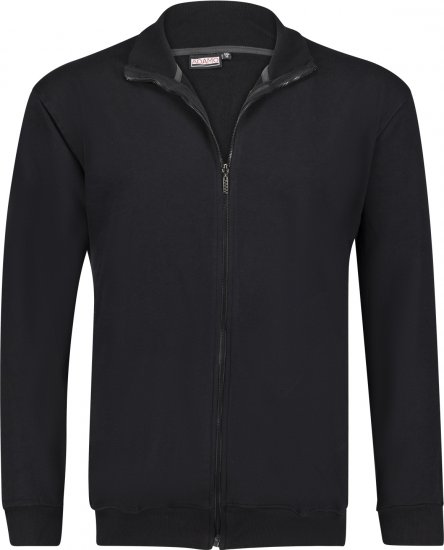 Adamo Athen Sweat Jacket with Full Zipper Black - Herren-Sweater und -Hoodies in großen Größen - Herren-Sweater und -Hoodies in großen Größen