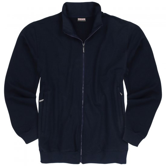Adamo Athen Sweat Jacket with Full Zipper Navy - Herren-sweater und -hoodies - Herren-Sweater und -Hoodies in großen Größen