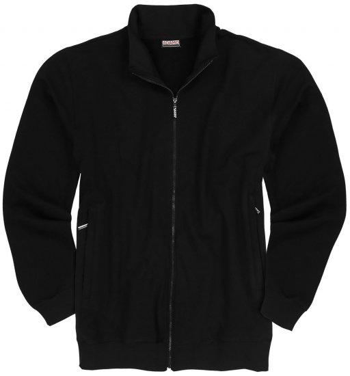 Adamo Athen Sweat Jacket with Full Zipper Black - Herren-sweater und -hoodies - Herren-Sweater und -Hoodies in großen Größen