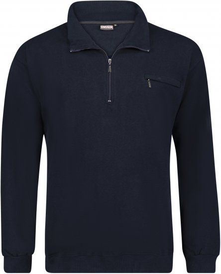 Adamo Athen Sweatshirt Half Zipper Navy - Herren-sweater und -hoodies - Herren-Sweater und -Hoodies in großen Größen