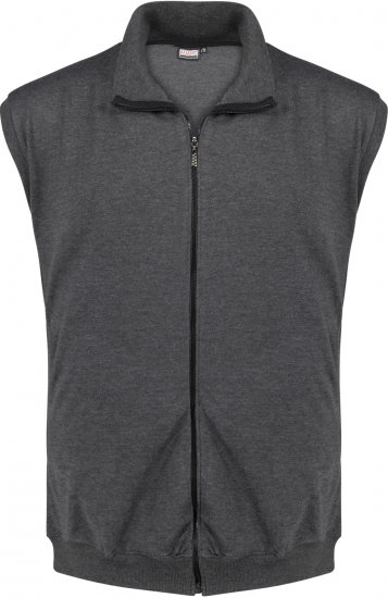 Adamo Athen Sweatvest Full Zipper Charcoal - Herren-sweater und -hoodies - Herren-Sweater und -Hoodies in großen Größen