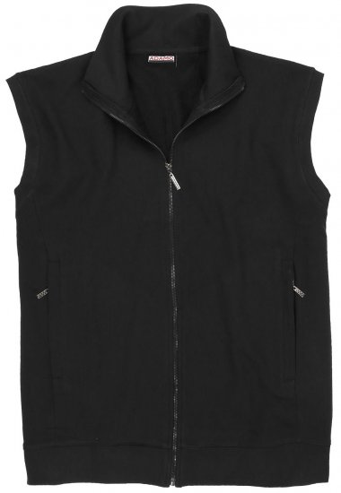 Adamo Athen Sweatvest Full Zipper Black - Herren-sweater und -hoodies - Herren-Sweater und -Hoodies in großen Größen