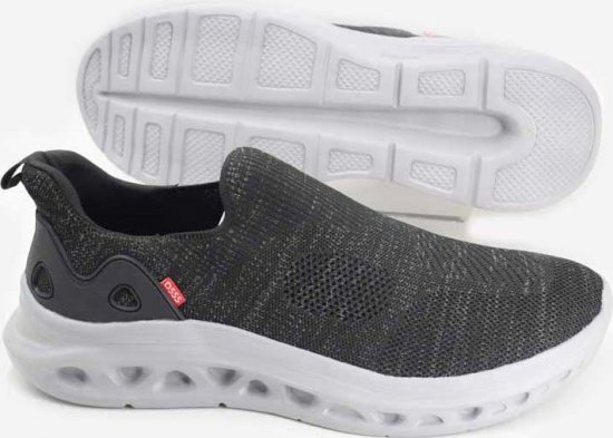 D555 Blyth 1 Kingsize Hands Free Shoes With Knitted Top Black - Herrenschuhe 40-52 - 