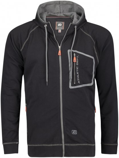 Adamo Michael Hoodie with Zipper Black - Herren-sweater und -hoodies - Herren-Sweater und -Hoodies in großen Größen
