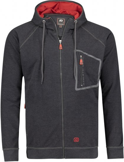 Adamo Michael Hoodie with Zipper Charcoal - Herren-sweater und -hoodies - Herren-Sweater und -Hoodies in großen Größen