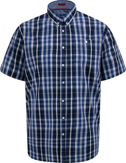 D555 Walsall Button Down Collar Short Sleeve Shirt Navy Shirt - Herrenhemden in großen Größen - Herrenhemden in großen Größen