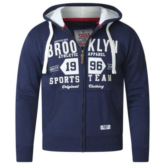 D555 Thurston Full Zip Hoodie Navy - Herren-sweater und -hoodies - Herren-Sweater und -Hoodies in großen Größen