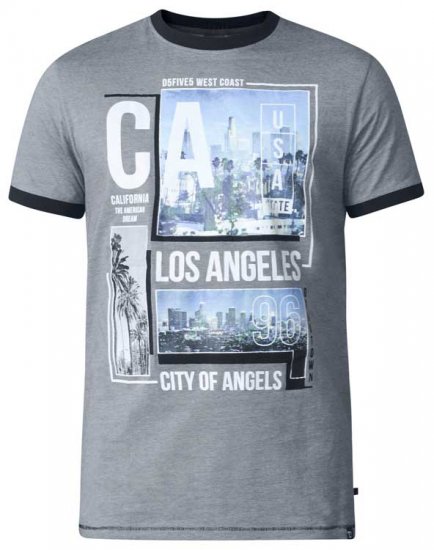 D555 Howie Fine Stripe T-shirt Grey - Herren-T-shirts - Herren-T-Shirts in großen Größen