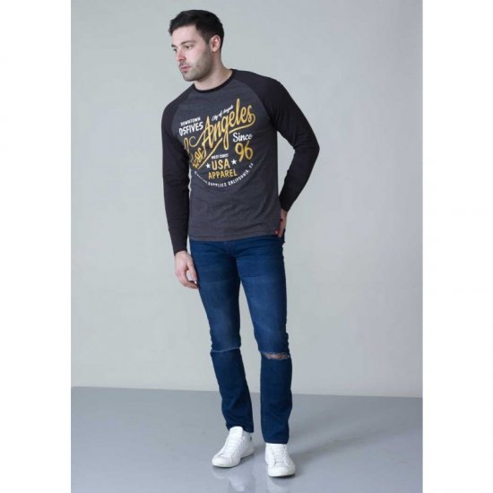 D555 Neill Long Sleeve T-shirt Black - Herren-T-shirts - Herren-T-Shirts in großen Größen