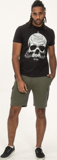 D555 Hucknall Skull Monochrome Printed Crew Neck T-shirt Washed Black - Herren-T-shirts - Herren-T-Shirts in großen Größen