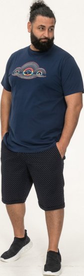 D555 Cheltenham Record With Reflection Printed T-shirt French Navy - Herren-T-shirts - Herren-T-Shirts in großen Größen