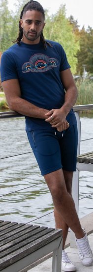 D555 Cheltenham Record With Reflection Printed T-shirt French Navy - Herren-T-shirts - Herren-T-Shirts in großen Größen