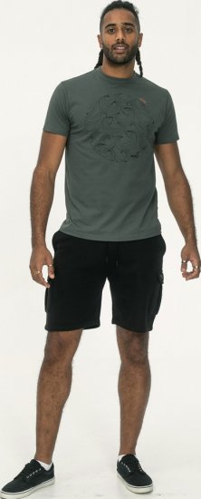 D555 Poole Circle Wave Printed Crew Neck T-shirt Khaki - Herren-T-shirts - Herren-T-Shirts in großen Größen