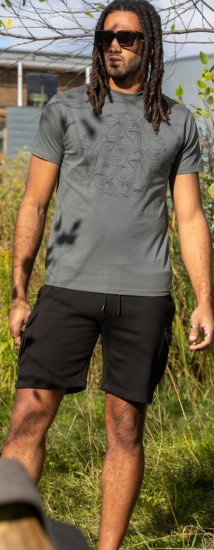 D555 Poole Circle Wave Printed Crew Neck T-shirt Khaki - Herren-T-shirts - Herren-T-Shirts in großen Größen