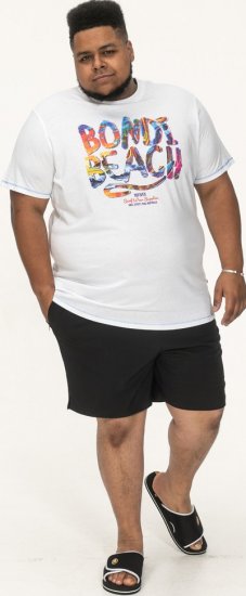 D555 SYDNEY Multi Coloured Bondi Beach Printed T-Shirt White - Herren-T-shirts - Herren-T-Shirts in großen Größen