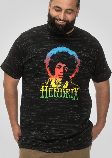 D555 Hendrix Official Jimi Hendrix Printed Crew Neck T-Shirt Black Reno - Band-T-shirts - 