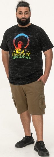 D555 Hendrix Official Jimi Hendrix Printed Crew Neck T-Shirt Black Reno - Band-T-shirts - 