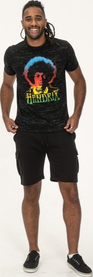 D555 Hendrix Official Jimi Hendrix Printed Crew Neck T-Shirt Black Reno - Band-T-shirts - 