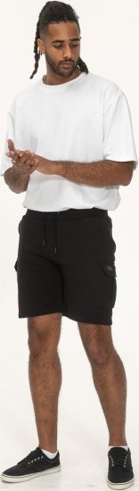 D555 Wigan 2 Elasticated Waist Fleece Cargo Shorts Black - Jogginghosen für herren - Jogginghosen für Herren in großen Größen