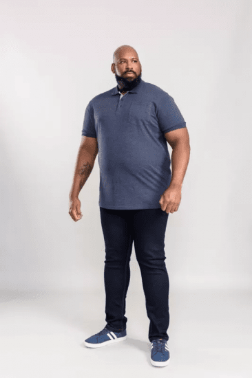 D555 Grant Polo Shirt Denim Blue - Polo-shirts für herren - Polo-Shirts für Herren in großen Größen