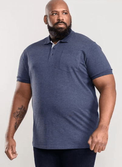 D555 Grant Polo Shirt Denim Blue - Polo-shirts für herren - Polo-Shirts für Herren in großen Größen