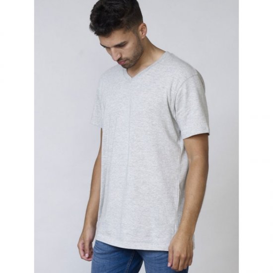 D555 Signature V-Ausschnitt T-shirt Grau - Herren-T-shirts - Herren-T-Shirts in großen Größen