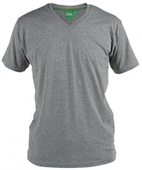 D555 Signature V-Ausschnitt T-shirt Grau - Herren-T-shirts - Herren-T-Shirts in großen Größen