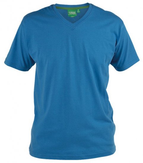 D555 Signature V-Ausschnitt T-shirt Blau - Herren-T-shirts - Herren-T-Shirts in großen Größen