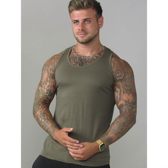 D555 Fabio Tanktop Khaki - Herren-T-shirts - Herren-T-Shirts in großen Größen