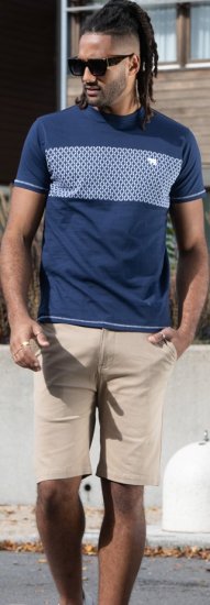 D555 Swansea Cut And Sew Crew Neck T-Shirt Navy - Herren-T-shirts - Herren-T-Shirts in großen Größen