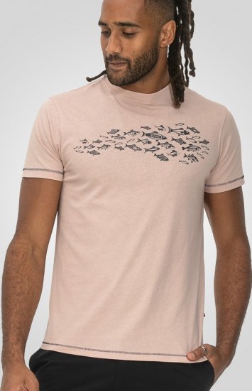 D555 Bournemouth Shoal Of Fish Printed Crew Neck T-Shirt Pink - Herren-T-shirts - Herren-T-Shirts in großen Größen