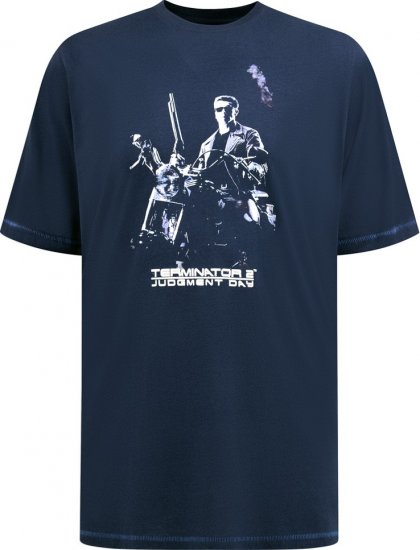D555 Cameron Official Terminator Printed Crew Neck T-Shirt Dark Navy - Herren-T-shirts - Herren-T-Shirts in großen Größen