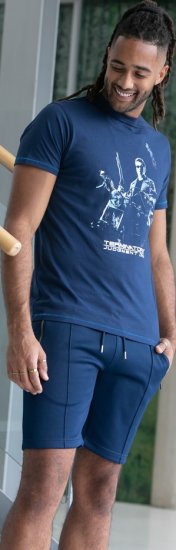 D555 Cameron Official Terminator Printed Crew Neck T-Shirt Dark Navy - Herren-T-shirts - Herren-T-Shirts in großen Größen