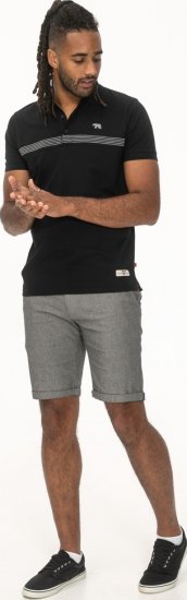 D555 Stafford Cut And Sew Embroidery Stripe Short Sleeve Polo Black - Polo-shirts für herren - Polo-Shirts für Herren in großen Größen