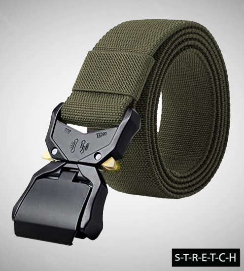 D555 Dale Tactical Stretch Webbing Belt with Heavy Duty Quick Release Buckle Khaki - Lange Gürtel - Lange Gürtel für Männer