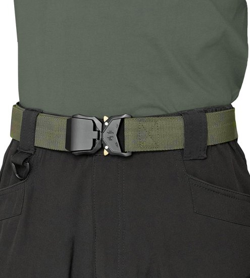 D555 Dale Tactical Stretch Webbing Belt with Heavy Duty Quick Release Buckle Khaki - Lange Gürtel - Lange Gürtel für Männer