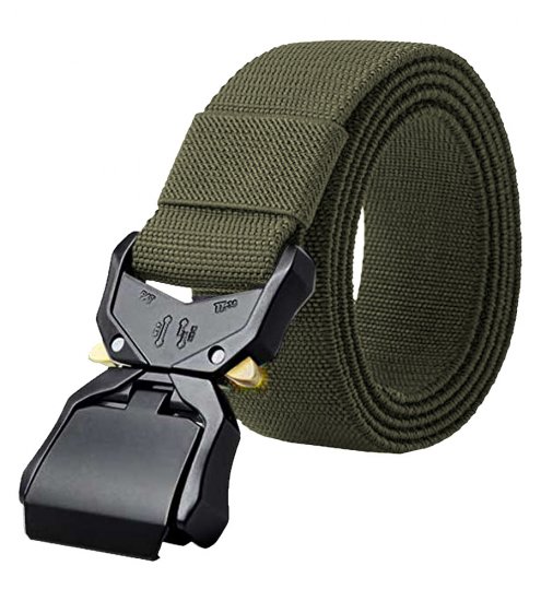 D555 Dale Tactical Stretch Webbing Belt with Heavy Duty Quick Release Buckle Khaki - Lange Gürtel - Lange Gürtel für Männer